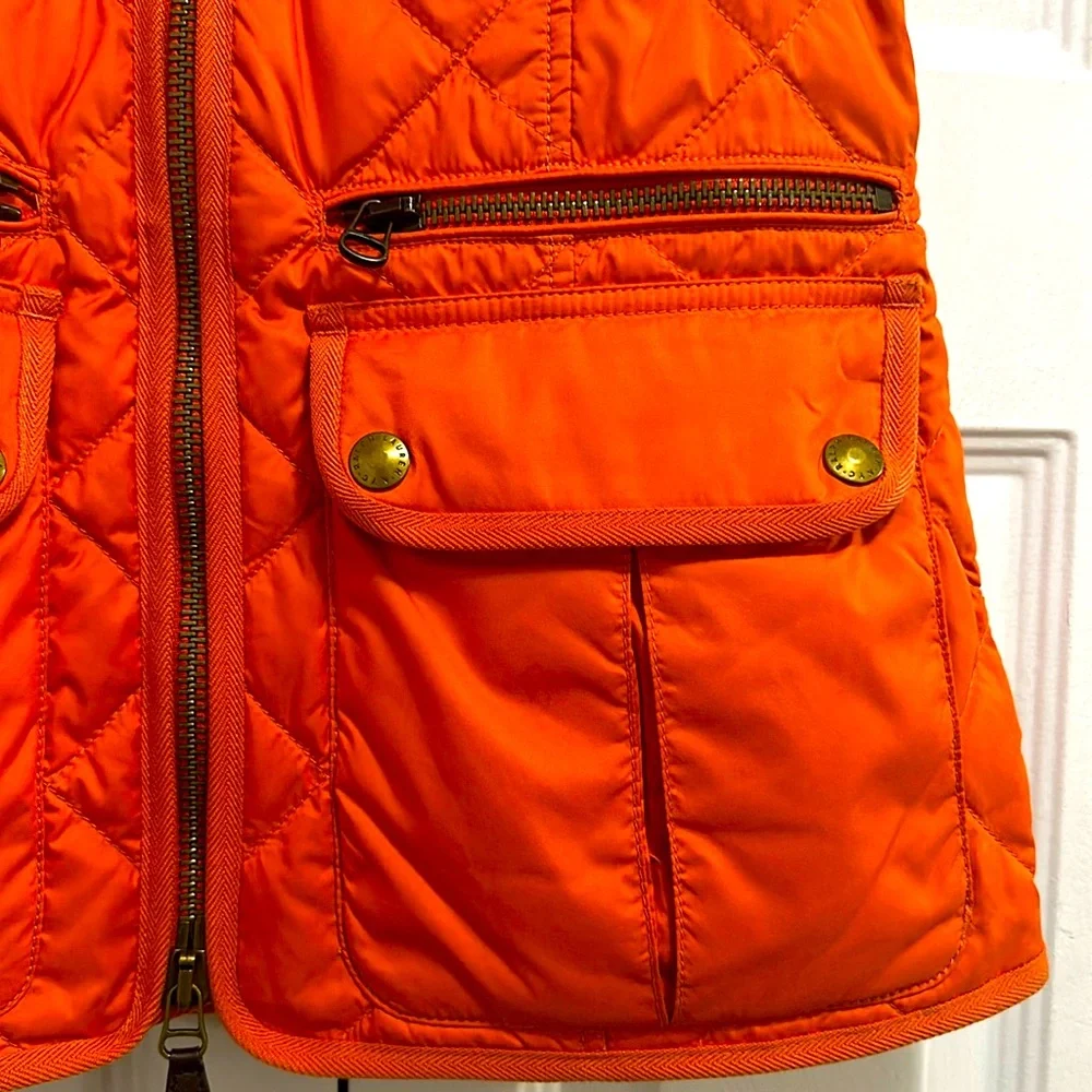 Ralph Lauren Sport Vintage Orange Puffer Vest Size Medium Feather Down F… - Picture 5 of 10